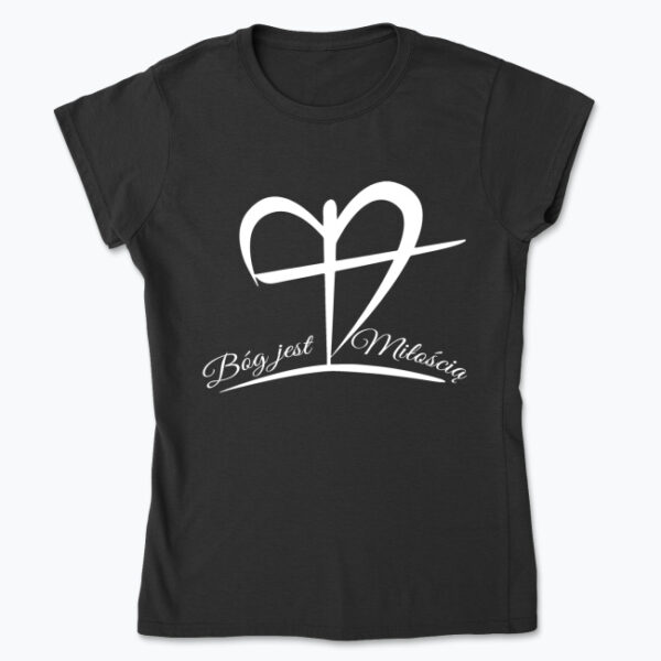 Bóg jest Miłością biały napis